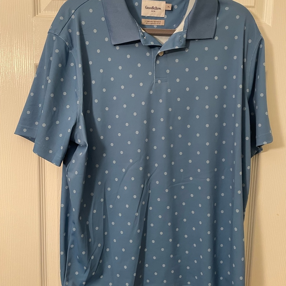 Goodfellow & Co Men's Light Blue Polka Dot Polo